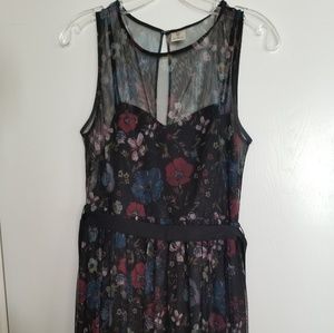 Lauren Conrad Disney Snow White Black floral dress